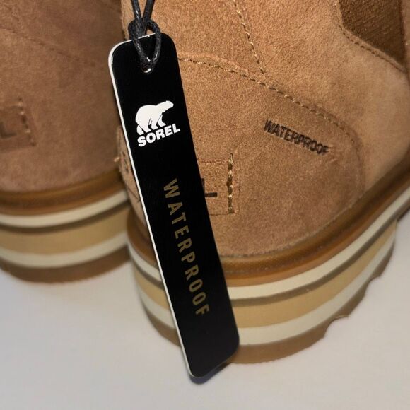 NWT Sorel Lenox Chelsea waterproof leather boots Velvet Tan 6.5 lug sole - Picture 5 of 8